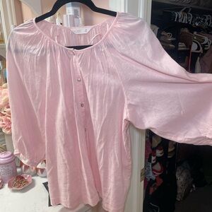 LC Lauren Conrad Peasant Sleeve Button Blouse